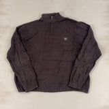 CHAPS BROWN QUARTER ZIP - X LARGE