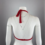 RED AND WHITE STRIPED BIKINI TOP - MEDIUM