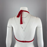 RED AND WHITE STRIPED BIKINI TOP - MEDIUM