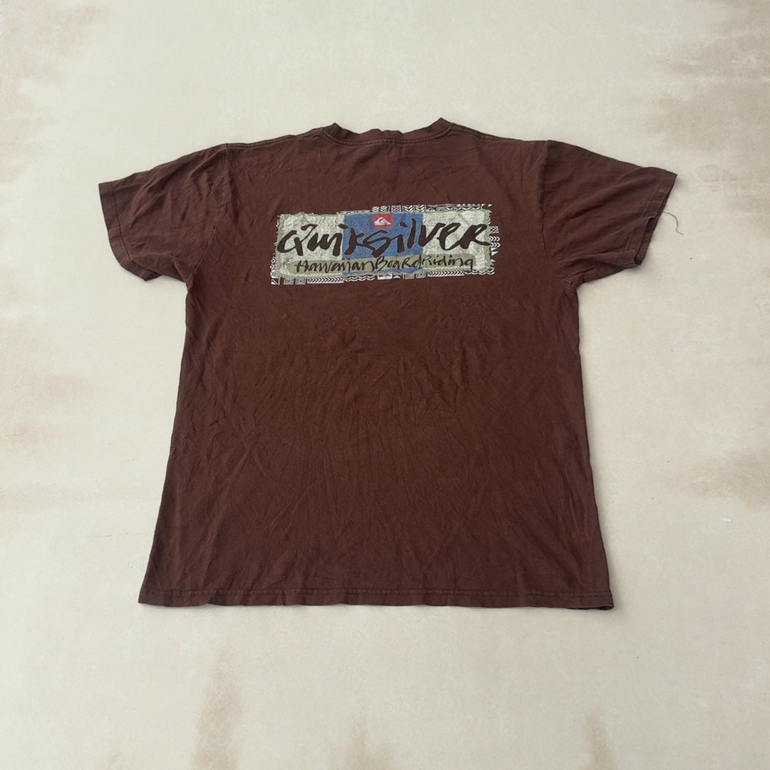 QUICKSILVER BROWN TEE - MEDIUM