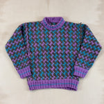 PURPLE & BLUE PATCH KNIT - LARGE