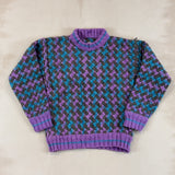 PURPLE & BLUE PATCH KNIT - LARGE