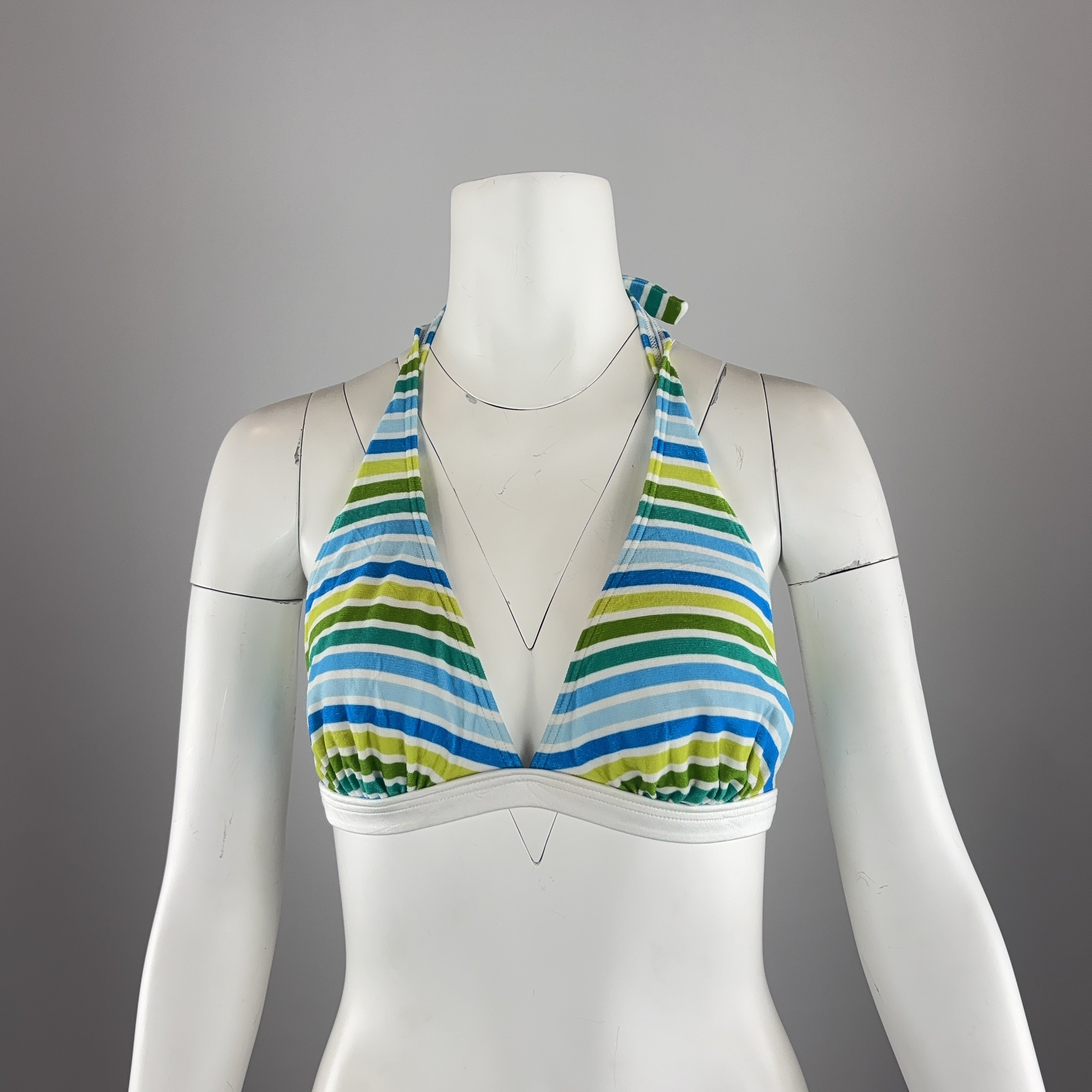 MULTI-COLOURED STRIPE BIKINI TOP - SMALL