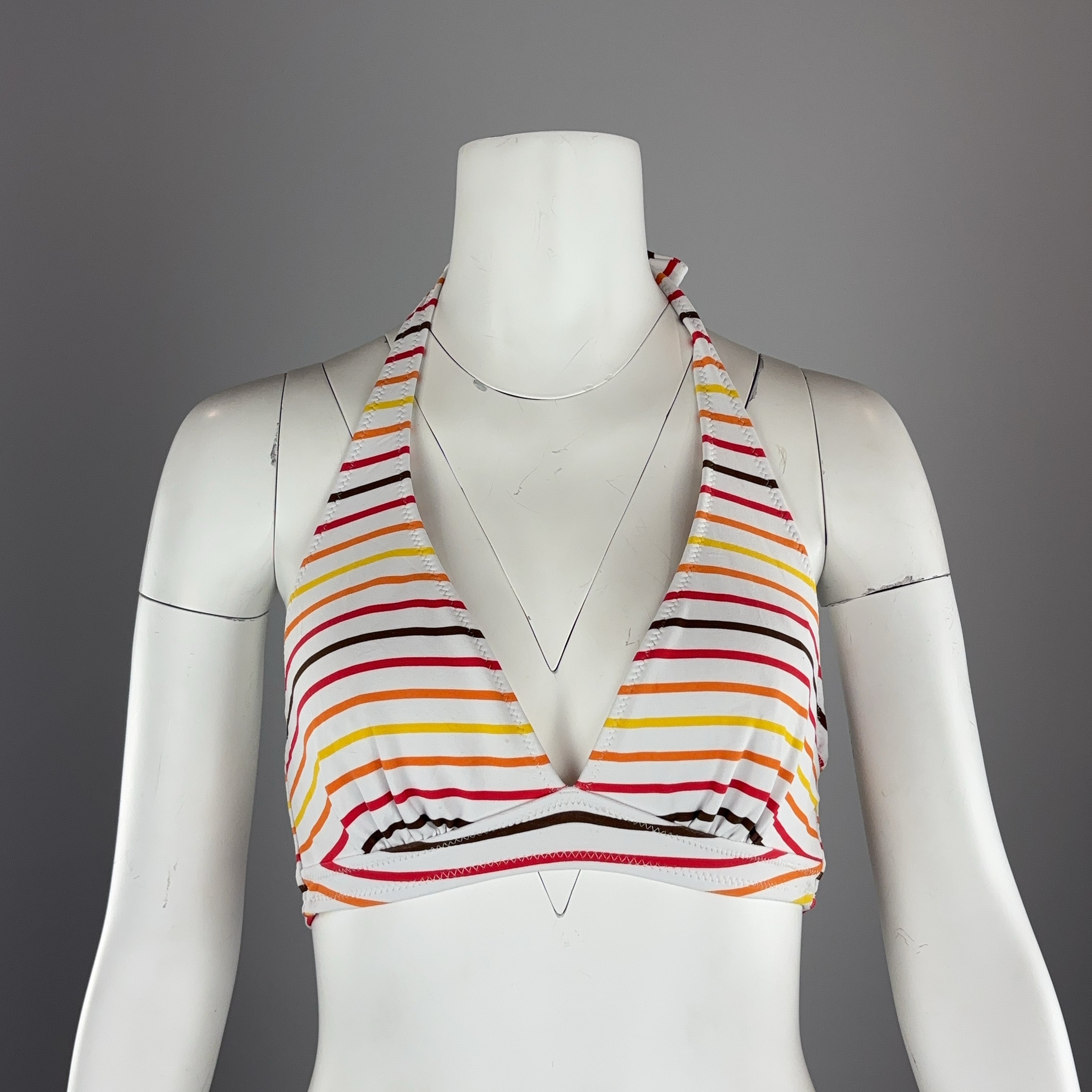 STRIPED BIKINI TOP - MEDIUM