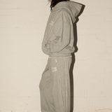 Blanket Stitch Trackies - Grey Marle / Cream