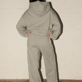 Blanket Stitch Trackies - Grey Marle / Cream