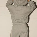 Blanket Stitch Hoodie - Grey Marle / Cream