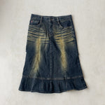 FADED DENIM SKIRT - SMALL