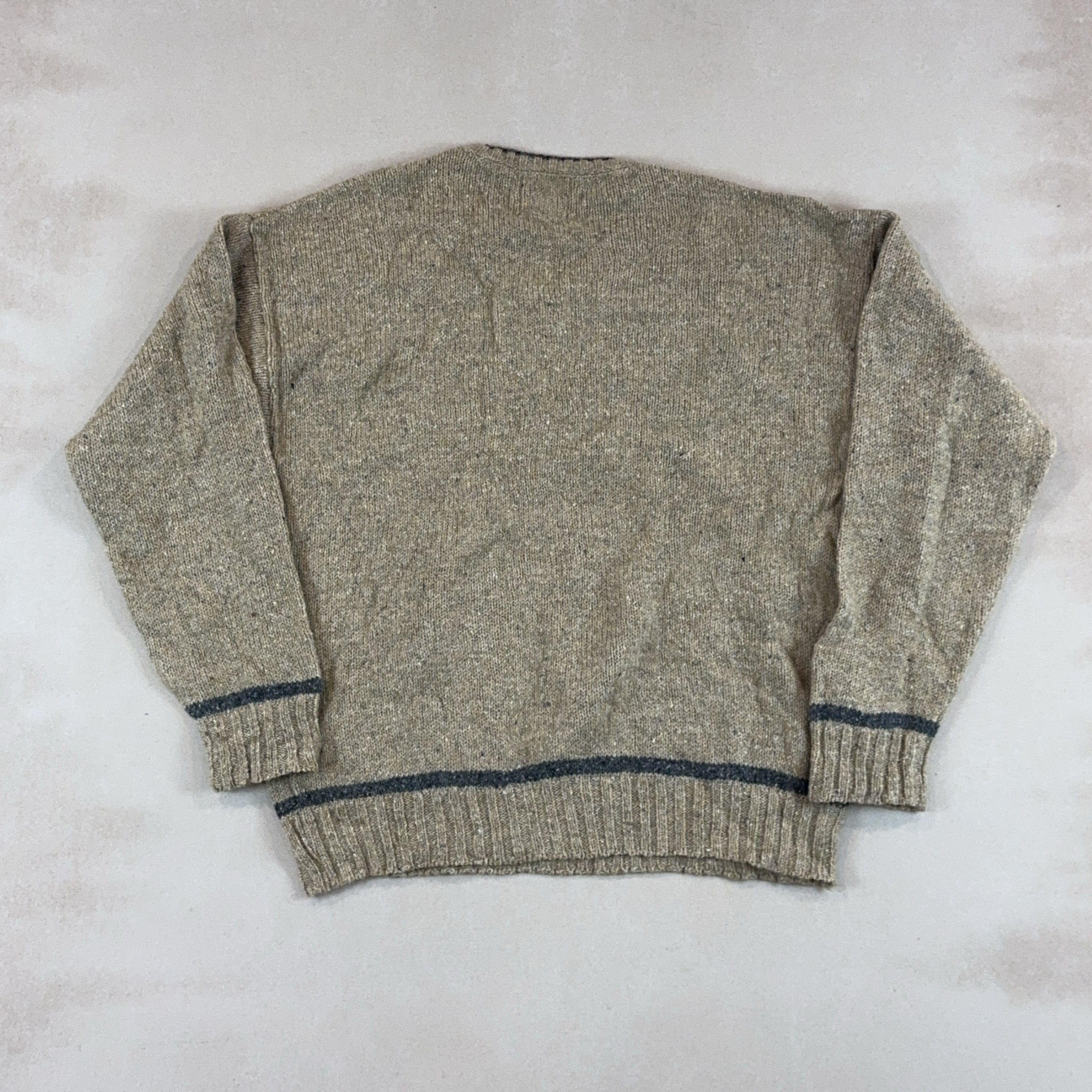 WOOLRICH V NECK STRIPE KNIT - LARGE