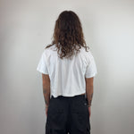 CROPPED GRAPHIC WHITE TEE - MEDIUM
