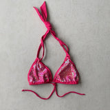 SEQUINED BIKINI TOP - MEDIUM