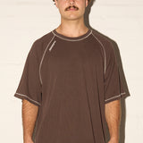 Contrast Tee - Walnut