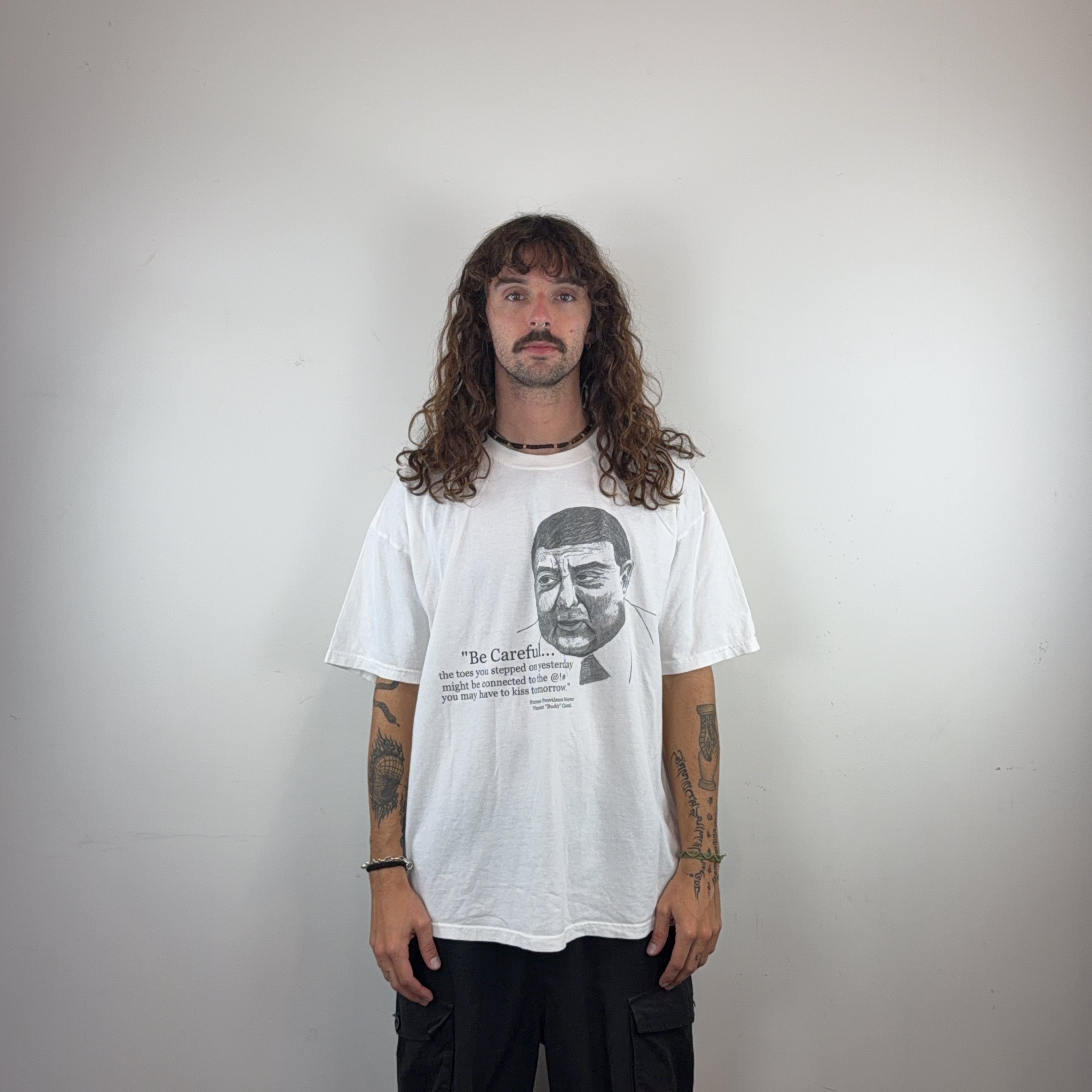 VINTAGE GRAPHIC ' BE CAREFUL..' TEE - LARGE