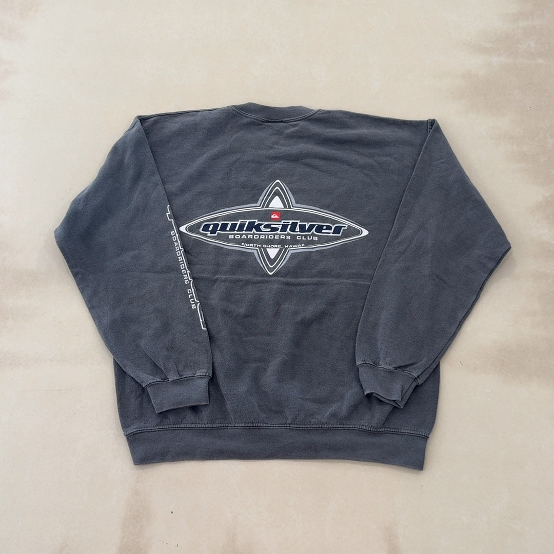QUIKSILVER GREY CREW - LARGE