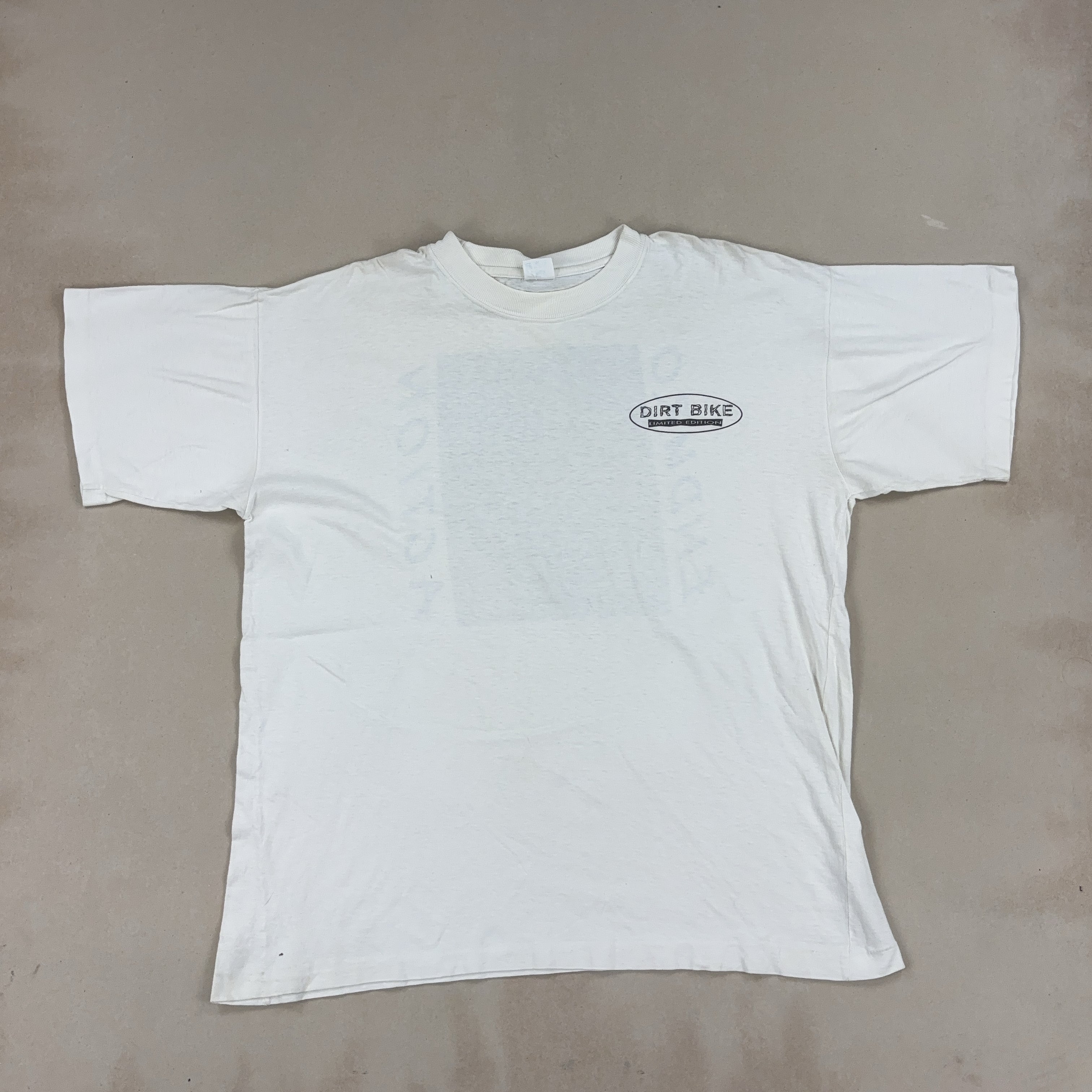 'DIRT BIKE' WHITE TEE - LARGE