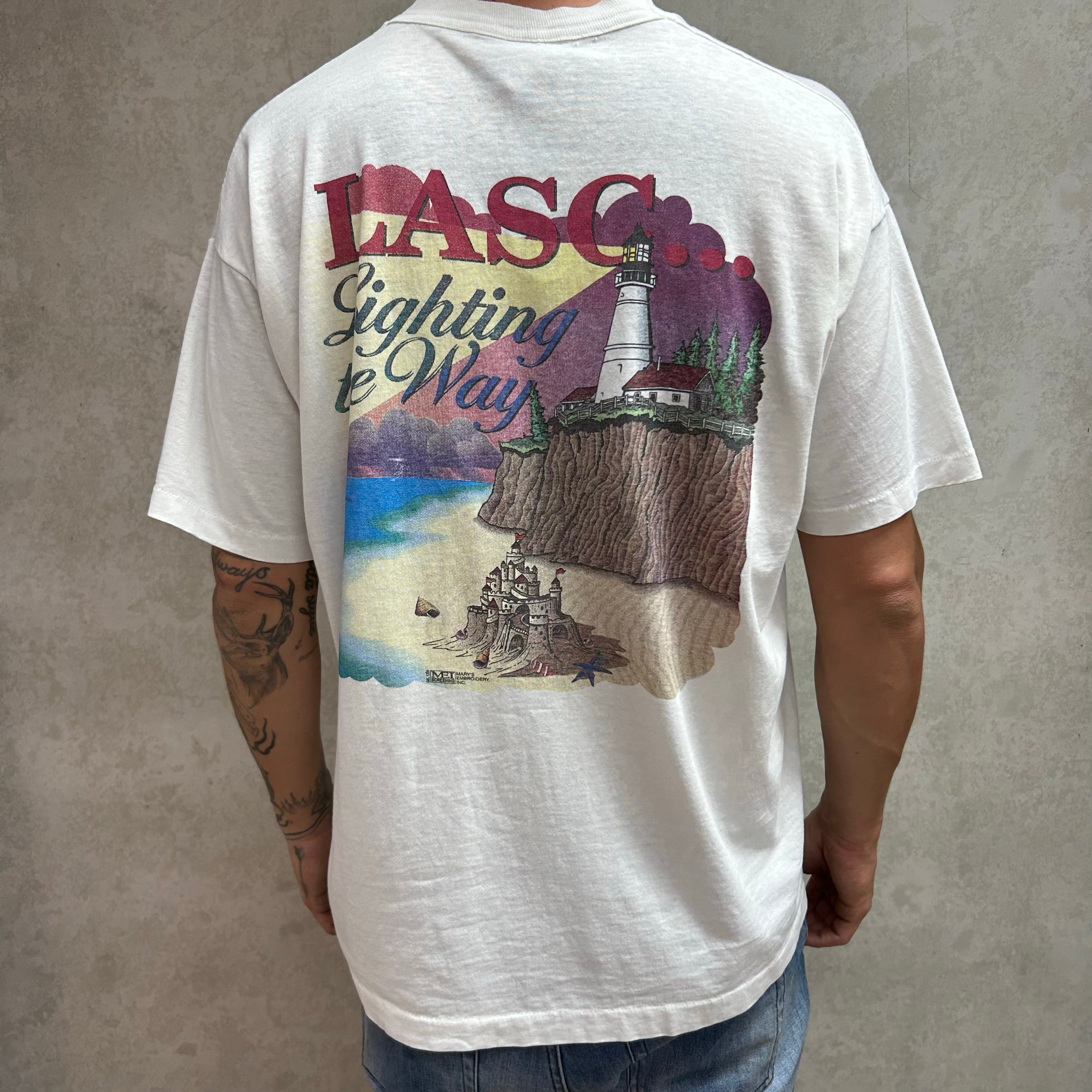 MERRIWAYS EMBROIDERY SCREENING INC. TEE - LARGE