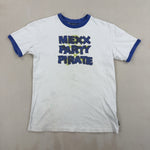GRAPHIC RINGER - BLUE/WHITE TEE - SMALL