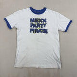 GRAPHIC RINGER - BLUE/WHITE TEE - SMALL