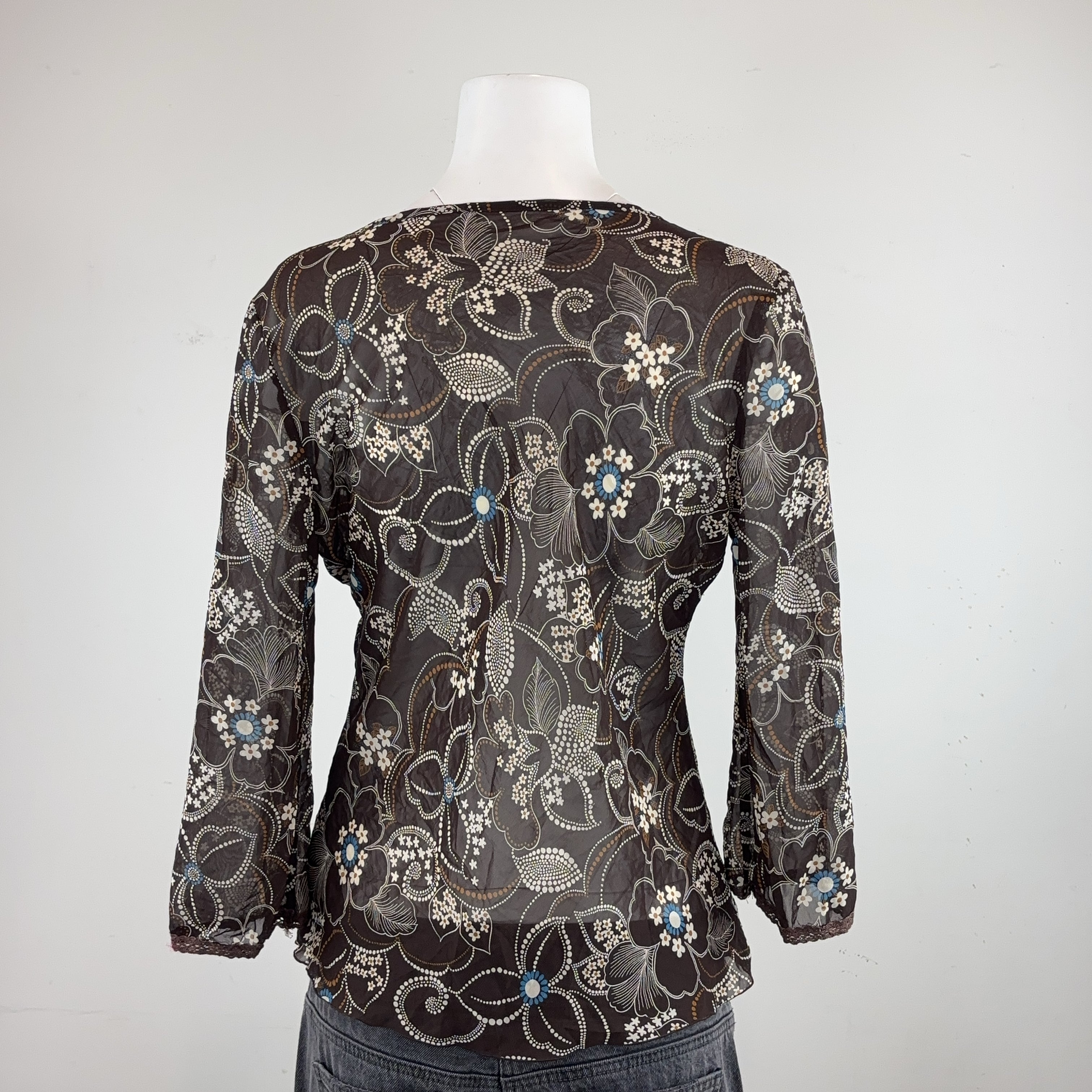 BROWN FLORALLY TOP - MEDIUM