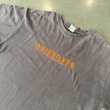 QUIKSILVER ORANGE AND GREY VINTAGE GRAPHIC TEE X LARGE