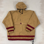 QUIKSILVER TAN & RED JACKET - LARGE
