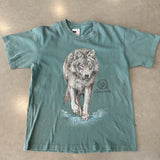 GREEN WOLF BABY TEE SIZE MEDIUM