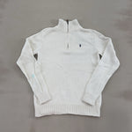 POLO RALPH LAUREN WHITE QUARTER ZIP - SMALL