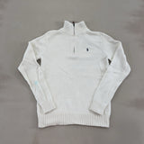 POLO RALPH LAUREN WHITE QUARTER ZIP - SMALL