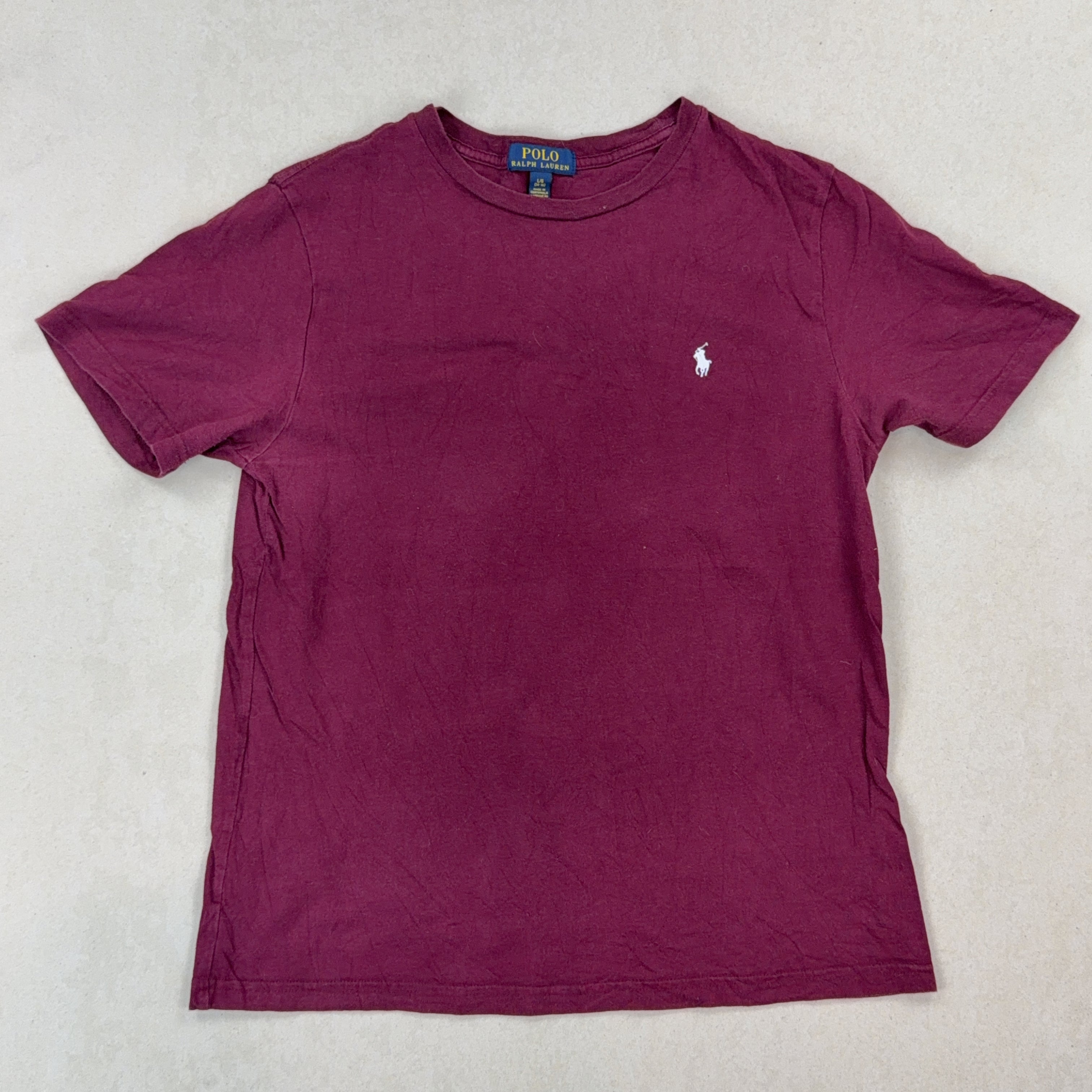 RALPH LAUREN BURGUNDY TEE - MEDIUM