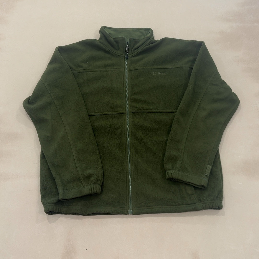 L.L.BEAN GREEN FLEECE - LARGE