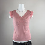 PINK V-NECK TOP - MEDIUM
