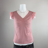 PINK V-NECK TOP - MEDIUM