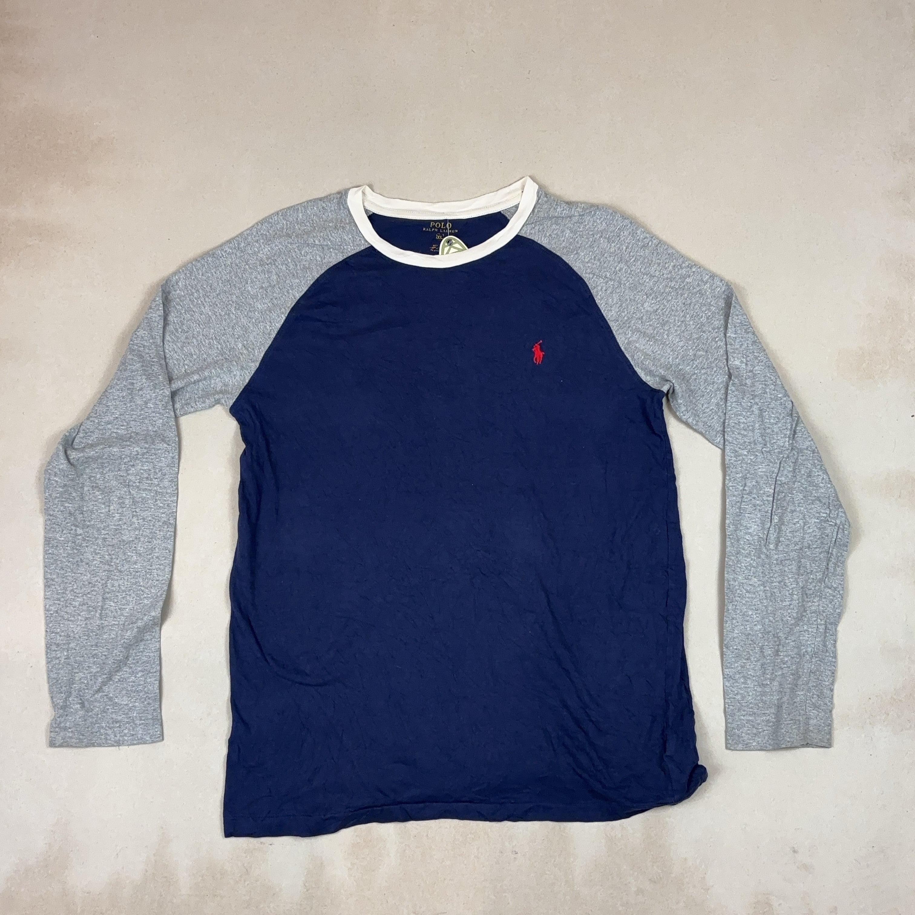 POLO RALPH LAUREN NAVY LONG SLEEVE - MEDIUM