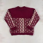 BURGUNDY PATTERN KNIT - LARGE