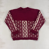 BURGUNDY PATTERN KNIT - LARGE