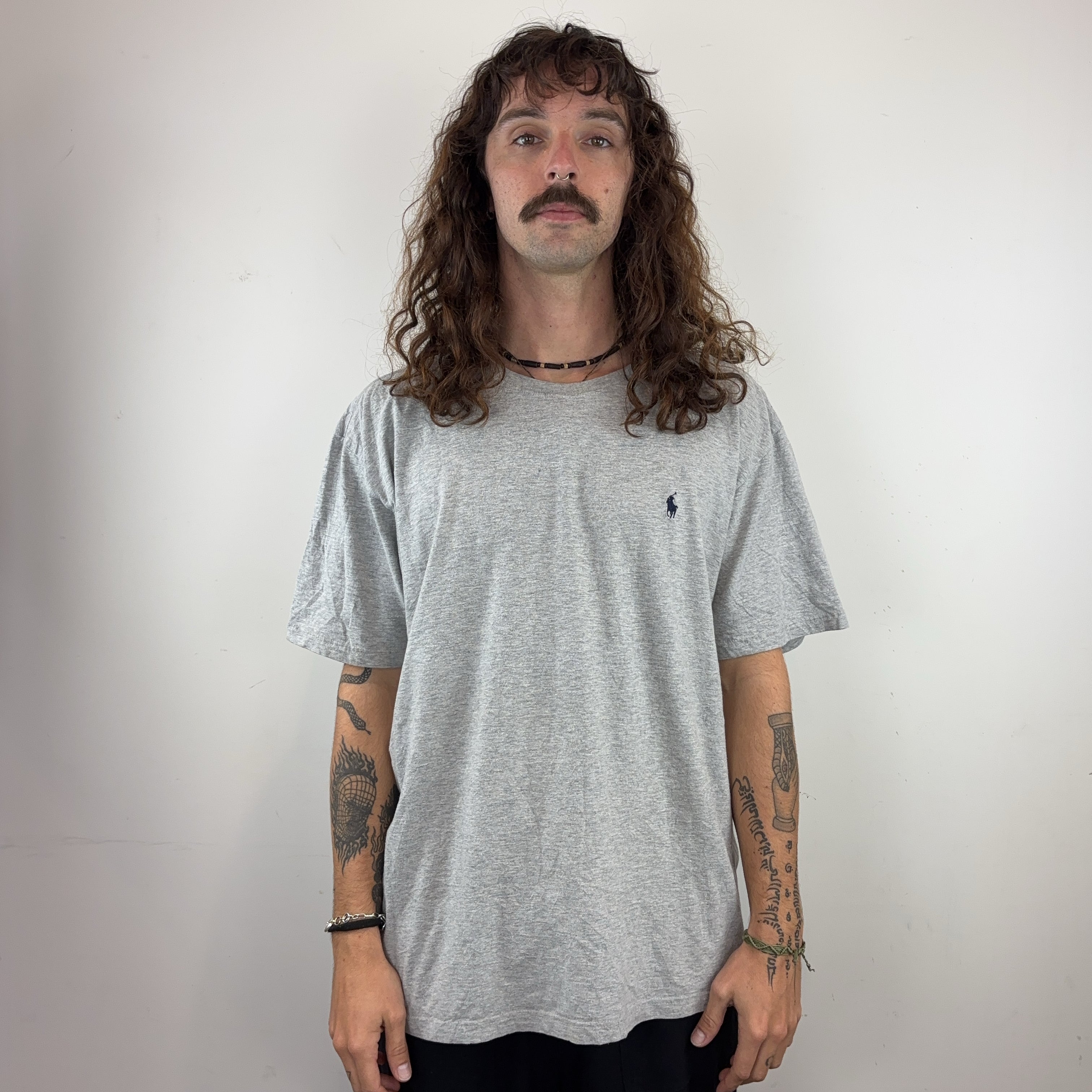 RALPH LAUREN GREY TEE - LARGE