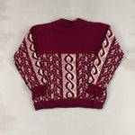 BURGUNDY PATTERN KNIT - LARGE