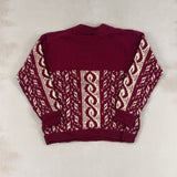 BURGUNDY PATTERN KNIT - LARGE