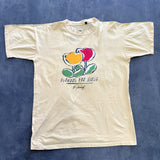 graphic flower baby tee Yellow SMALL