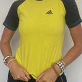 ADIDAS YELLOW TEE MEDIUM