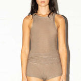 Lounge Singlet - Carob Stripe