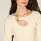 Petal Top LS - Dove/Dune