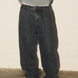 Pleated Jeans - Smoke Wash