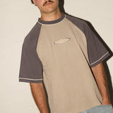 Rusty Raglan Tee - Moss Grey/Gargoyle